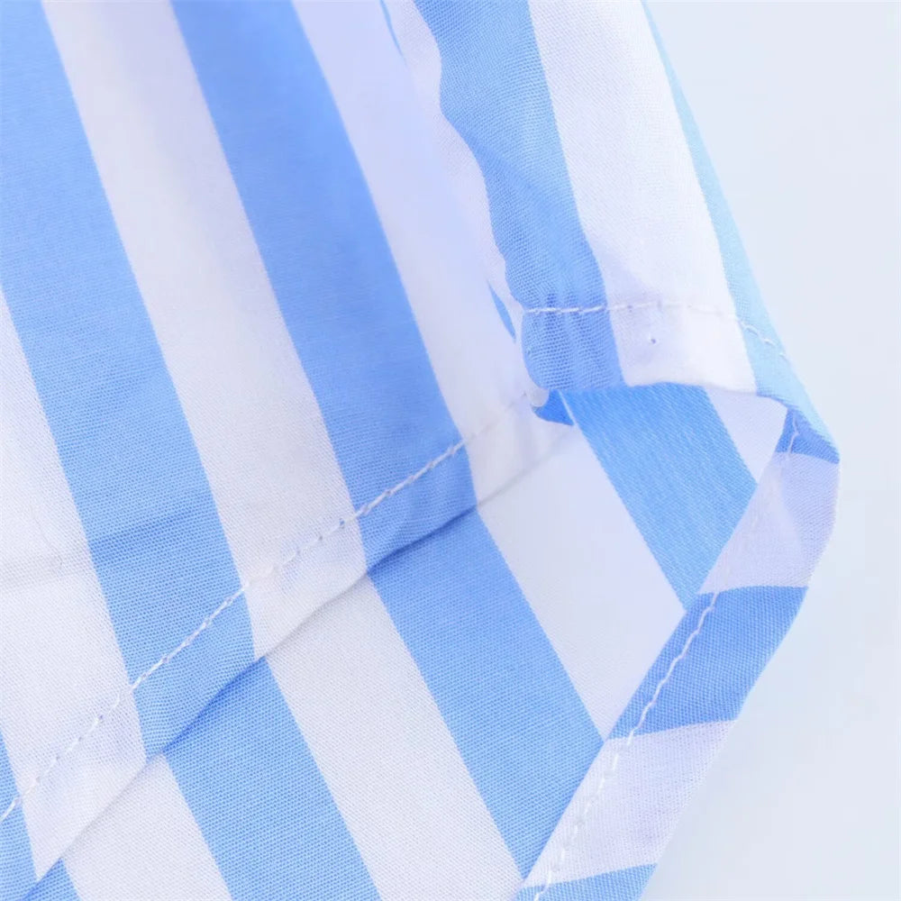 women's striped loose shirt with collar decoration for spring and summer new casual women's clothing.