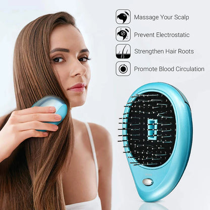 Bestselling Electric Negative Ion Massage Comb Portable Battery Style Hair Comb For Massaging Scalps And Clearing Acupoints.