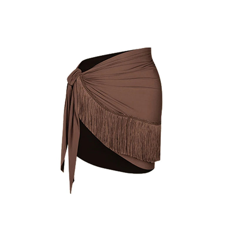 Off Shoulder Latin Dance Tops Fringe Skirt Women ZYM Latin Dance Clothes Competition Dress Club Rumba Samba Practice Wear V22221