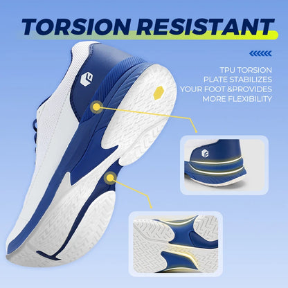 FitVille Men'S Tennis Shoes Wide Version 2E Professional Training Sports Shoes Breathable Non-Slip Rackets With Arch Support.