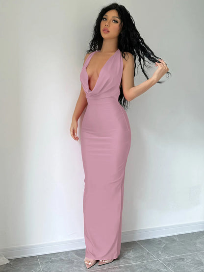 Dulzura Herbst Frauen Halter-Backless Midi Kleid Für Frauen Bodycon Sexy Party Elegante Outfits Abend Geburtstag Kleidung Y2K 2024.