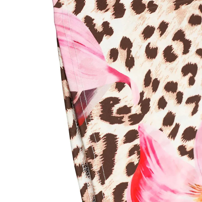 Frauen Kleidung Kleid Neue Sommer Sexy Backless Print Leopard V-ausschnitt Kleider Streetwear Fashion Halter Lace-up Kleider Kleidung.