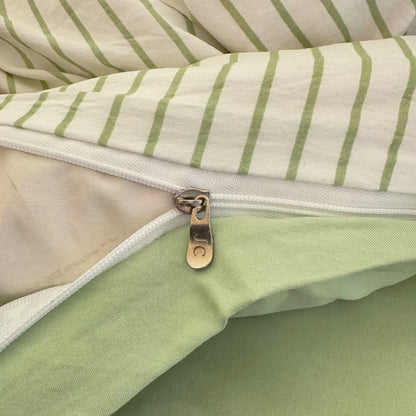 Washed Cotton Duvet Cover Set Quilt Set Ins Nordic Minimalist Style Grey Strip Bed Set Home Textile Bedding Set Bed Sheets 2025.