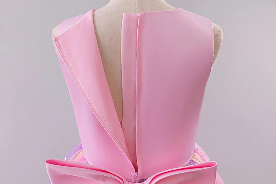 Elegantes, ärmelloses Tüll-Ballkleid für Kinder, Bühnenaufführungen, Hochzeiten, Weihnachten, Mädchenkleider, Mädchen-Prinzessin-Partykleider.