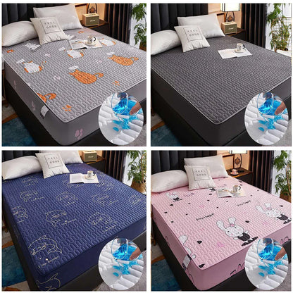 Waterproof Thicken Mattress Cover Quilted Latex Mat Bed Covers Pad Skin-Friendly Fitted Sheet Protector Bedspread150/160/180x200