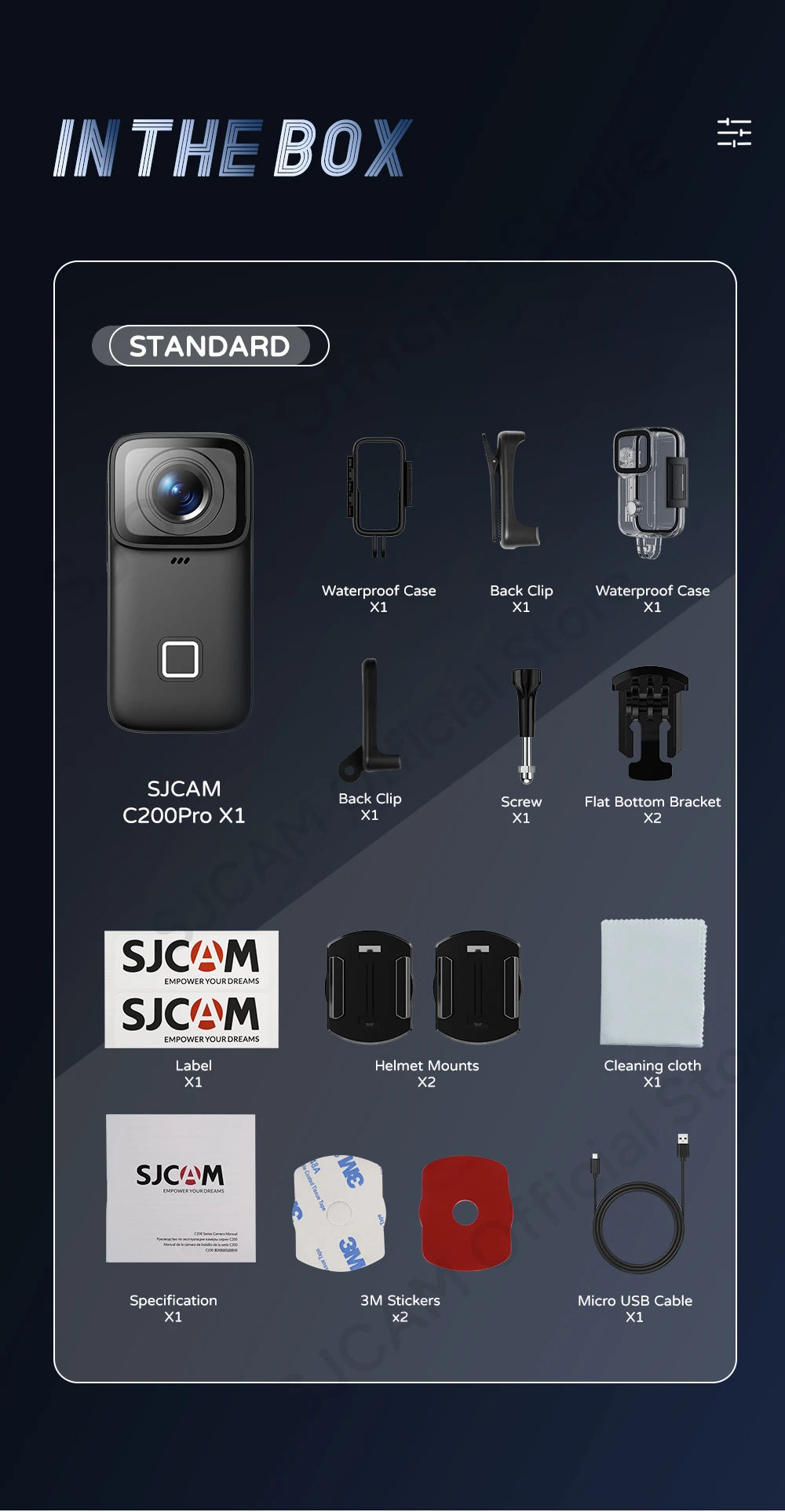 SJCAM C200 Pro 4K Action Camera with Portable Body 5M Waterproof FHD 6-Axis GYRO Video Body 5G WiFi Night Vision Sports DV