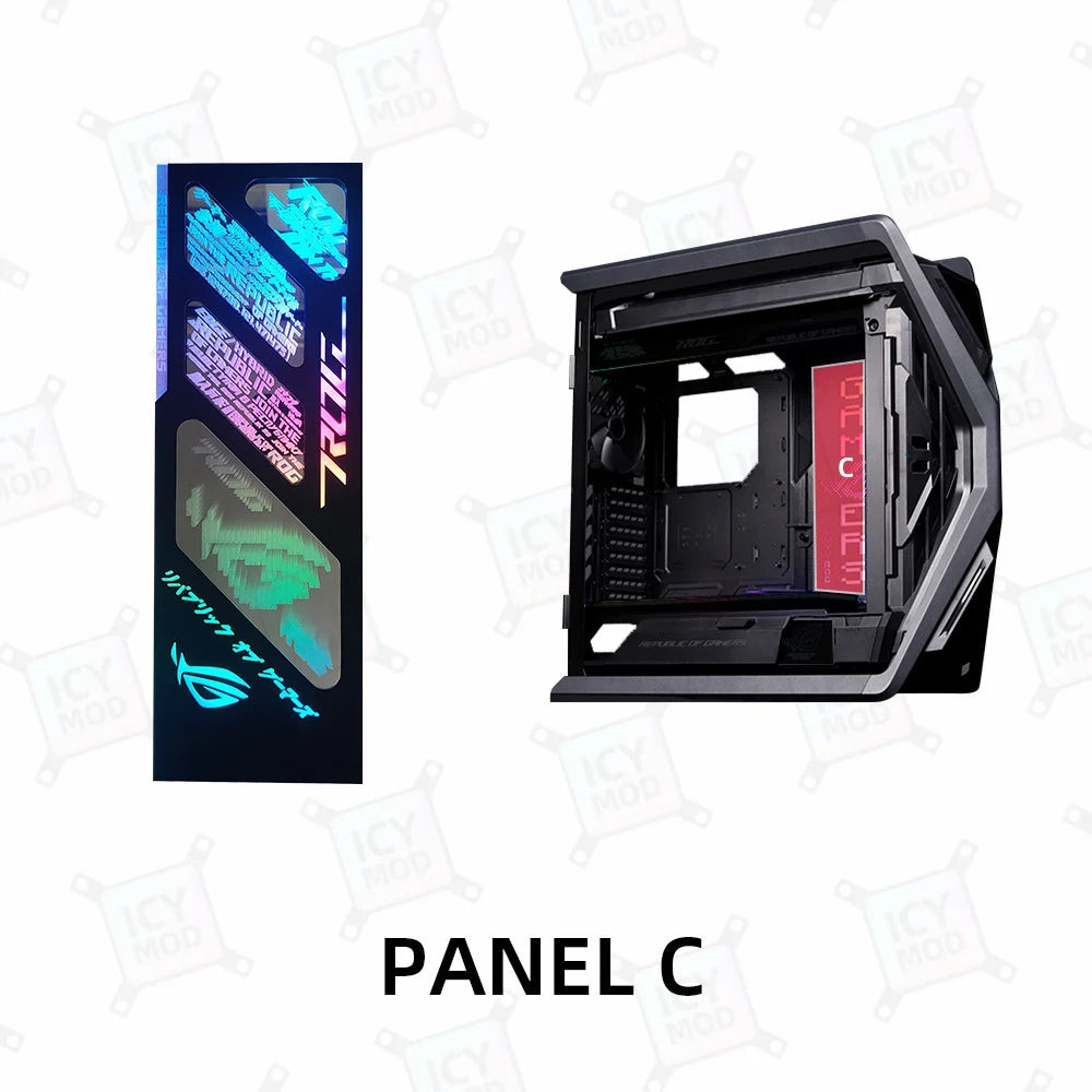 ASUS GR701 Laser Engraving Case Panel ARGB Lighting Plate ROG Strix Helios PC MOD Decorative Light Plate.