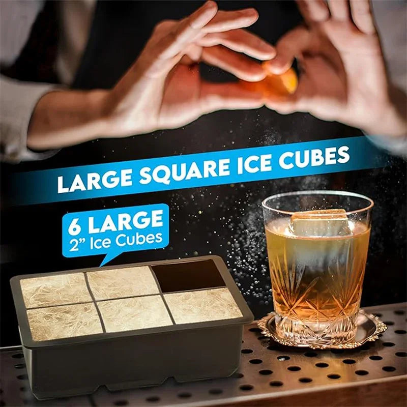 4/6/8/15/160 Grid Big Ice Tray Mold Giant Jumbo Large Food Grade Silicone Ice Cube Square Tray Mold DIY Ice Maker Ice Cube Tray.