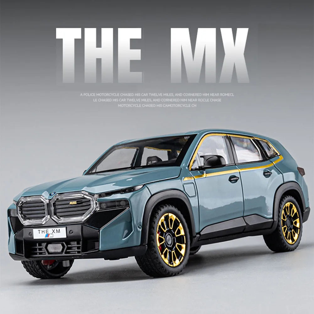 1/24 The XM Alloy Car Models Toy Diecasts Off-road Vehicles with Light Sound Pull Back Function SUV Car Toys for Kids Boys Gifts.