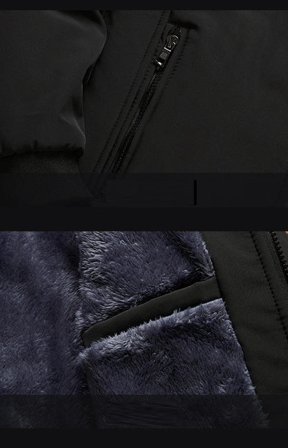 New Thicken Winter Jackets for Men's Winter Coats Warm Fleece Inner Jacket Men Business Stand Collar Parkas Man Outerwear L-3XL.