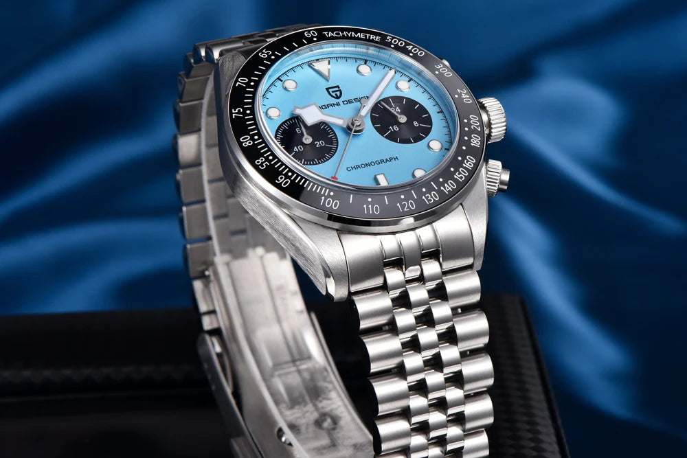 PAGANI DESIGN Men Watches New Pink BB Panda Dial Chronograph Fashion Luxury Quartz Watch For Men VK64 Movt Waterproof Watch 2025.