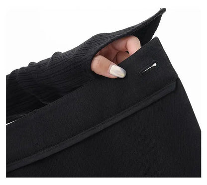 HOUZHOU Women Wide Suit Pants High Waist Gothic Japanese Style Baggy Black Trousers Irregular Straight Pants Casual Streetwear