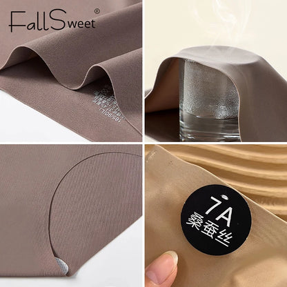 FalllSweet 4PCS Seamless Panties for Woman Ice Silk Underwear Soft Thin Briefs Women's Underpants Fashion Sexy Female Lingerie.