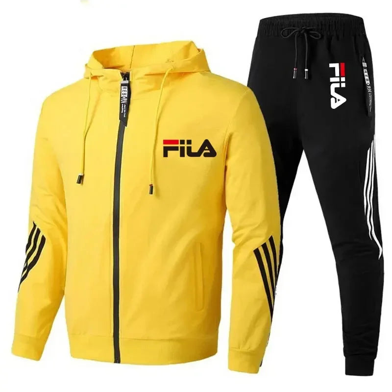 Frühling/Herbst Outdoor-Reißverschlussjacke + Sporthose Jogging-Set; Lässiges zweiteiliges Basketball- und Fitness-Set; High-End-Modisch.