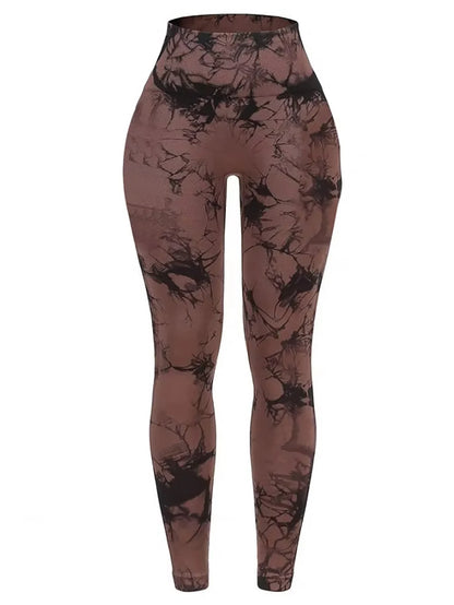 Tie Dye Seamless Leggings for Women High Waist Yoga Pants Scrunch Butt Lifting Elastic Tights Wide Waistband Sports Leggings.