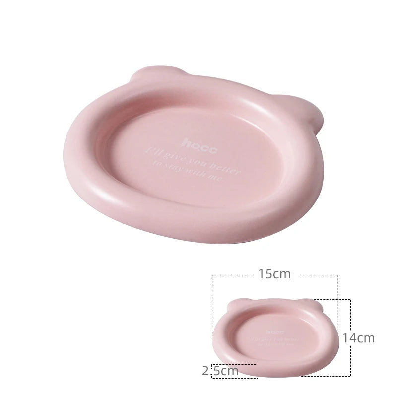 Cat Ceramic Food Basin Pet Small Size Canned Snack Feeding Dish Bowls Puppy Cute Eating Feeders Kitten Supplies