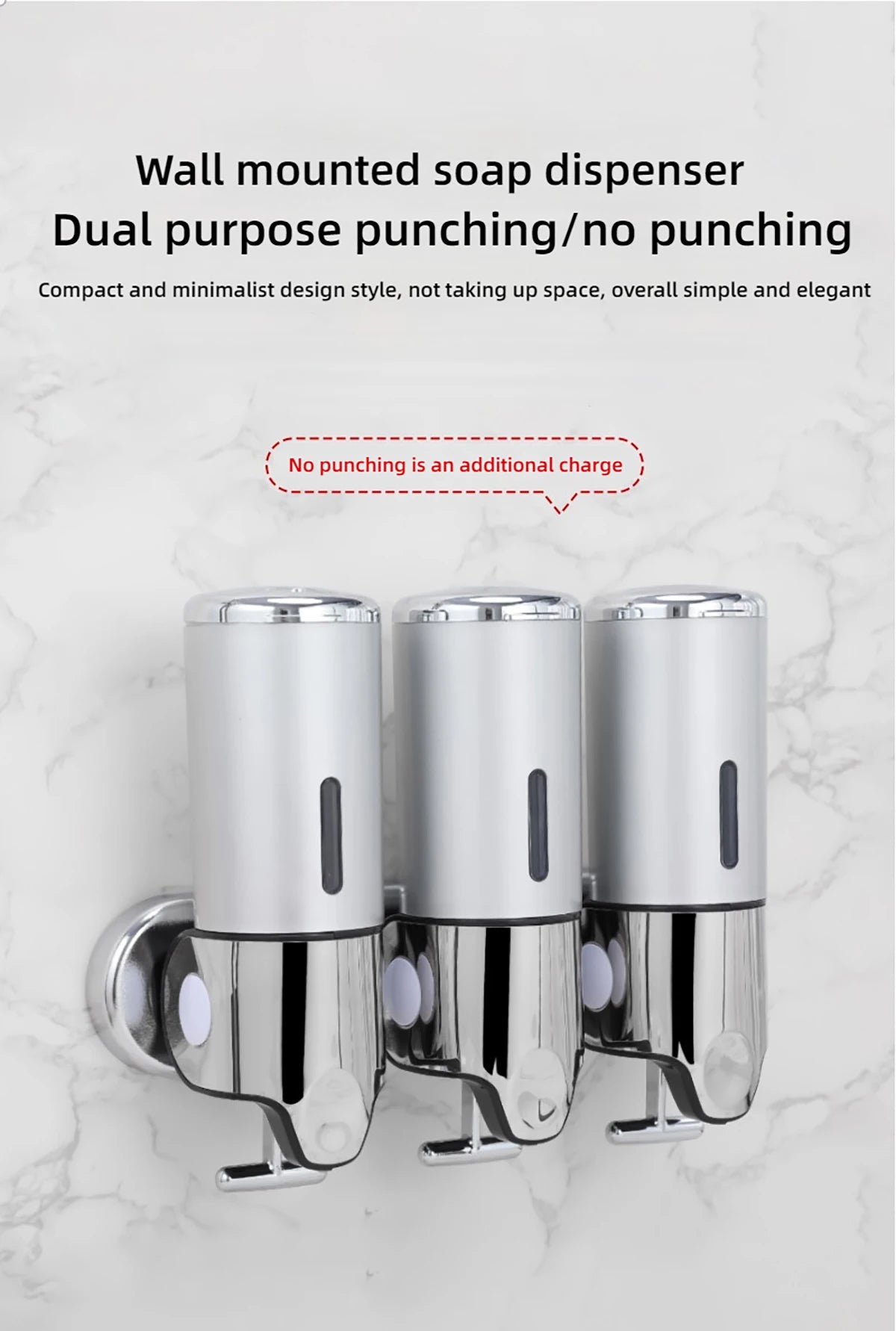 Badezimmer wandmontierter manueller Flüssigseifenspender Seifenspender Shampoo-Spender Hotelbad/WC-Zubehör