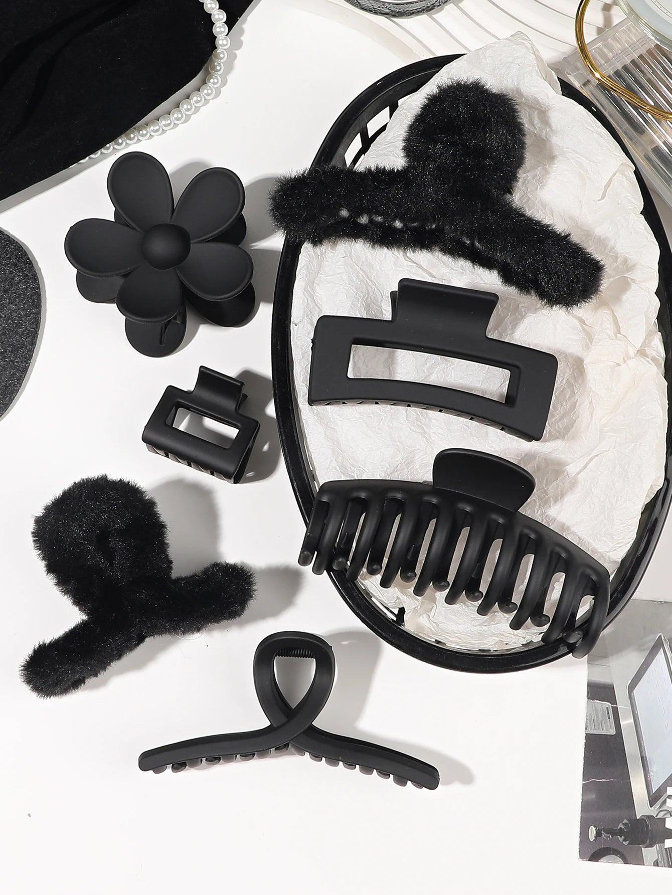 7/8Pcs Neutral Color Hair Clips for Women 4.7Inch Large Hair Claw for Thin Thick Hair,Big Matte Banana Clip,Strong Hold jaw clip.