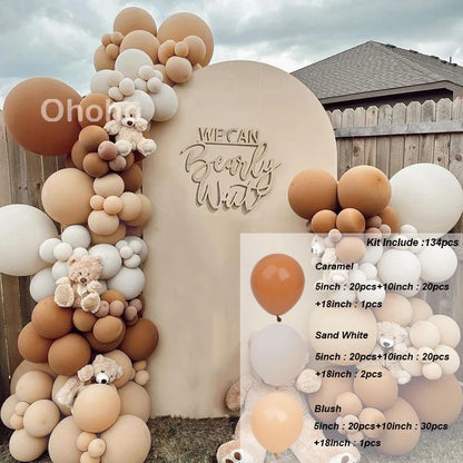 Kaffeebraun Beige Ballon Girlande Bogen Kit Oh Babyparty Dekoration Rustikale Hochzeit Kindergeburtstag Party Taufe Taufe