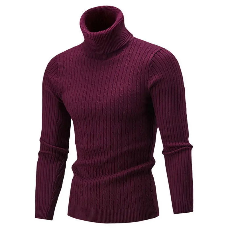 Turtleneck Pullovers Sweaters Men 2020 Autumn Winter Solid Color Long Sleeve Knitting Sweater Thickening Men's Bottoming Shirt.