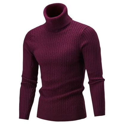Turtleneck Pullovers Sweaters Men 2020 Autumn Winter Solid Color Long Sleeve Knitting Sweater Thickening Men's Bottoming Shirt.