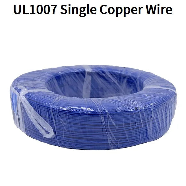 5M/50M Single Core Wire UL1007 PVC Tinned Copper Line 14/16/18/20/22/24/26 AWG Solid Cord LED Line DIY Equipment Electric Cable.