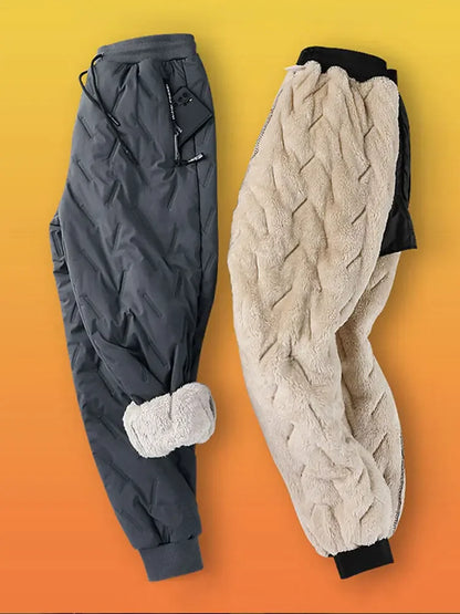 New Lambswool Pants for Men Winter Autumn Casual Proof Thick Fleece  Trousers Fashion Drawstring Plus Size Joggers Sweatpants.