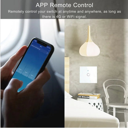 AXUS EU WiFi Smart Licht Schalter Touch Schalter RF433 Kein Neutralleiter Smart Home Leben Tuya App Steuerung Unterstützung Alexa Google Hause.