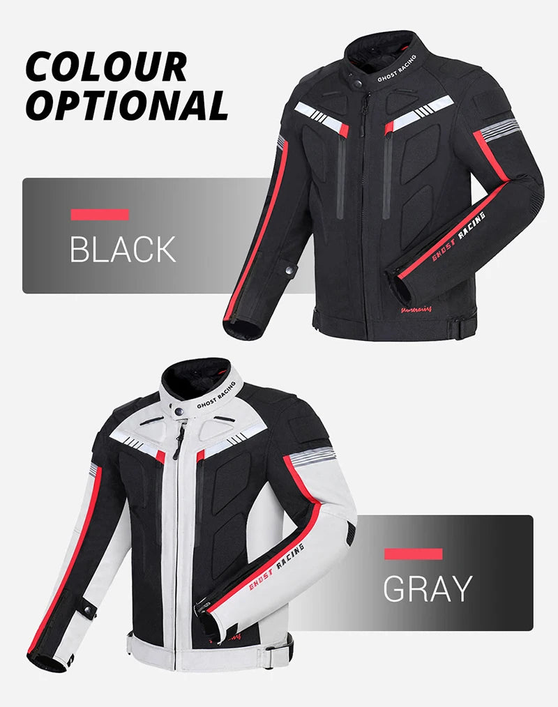 GHOST RACING Motorcycle Racing Jacket Man Waterproof Dirt Bike Pants Set With Protection Racing Suit Motocross Jacket Motor Suit.