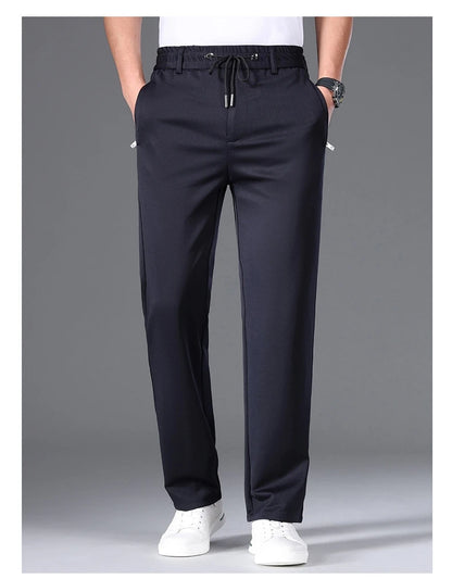 Big Size 10XL Winter Pants Men Fleece Lined Elastic Waist Strtch Trousers Male Thick Warm Straight Business Work Wear Plus Large