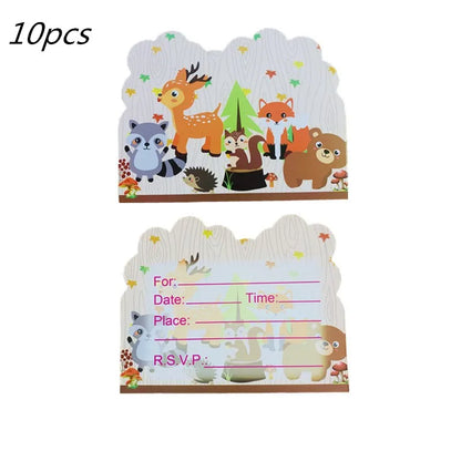 Woodland Tier Dschungel Wald DIY Party Dekoration Teller Tasse Tischdecke Geburtstag Party Baby Dusche Kinder Geburtstag Party Supplies