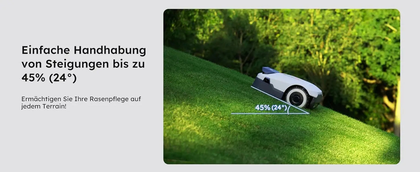 ANTHBOT Genie 600 AI kabelloser Roboter-Rasenmäher, max. 900 m2, Vollfrequenzband RTK + 4-kamera-Vision-Rasenmäherroboter