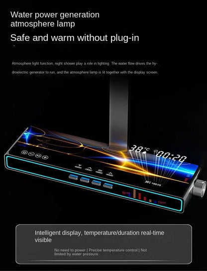 Bluetooth Music Digital Bathroom Shower System Ambient Lighting thermostatic Digital Bathroom Shower Set Faucets Accessories