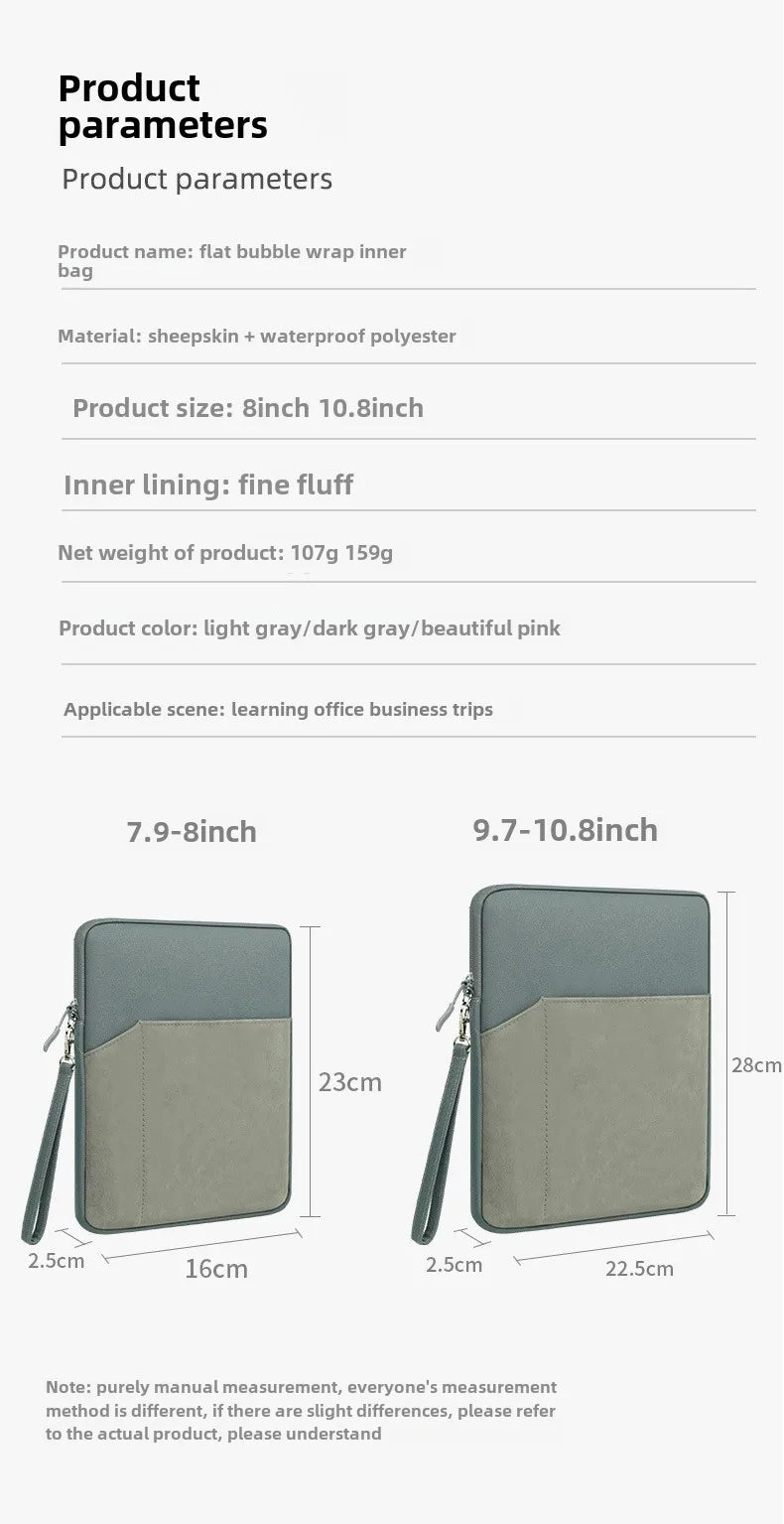 Tablet Bag Sleeve 7.9-1113 14 Inch Handbag for IPad Pro Samsung Xiaomi Bag Cover Shockproof Portable Pouch Pockets Tablet Cases.