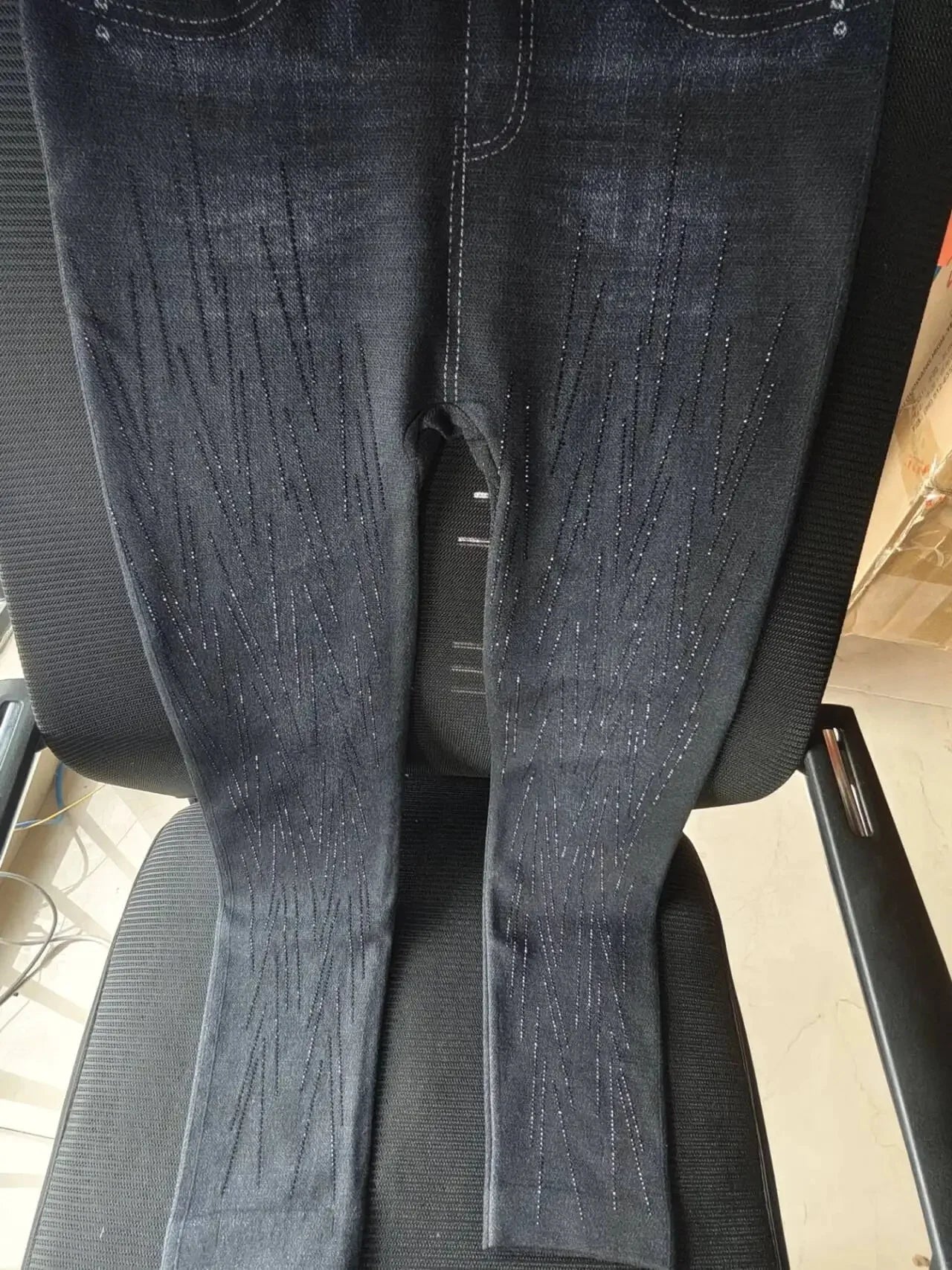 High Waist plus Size Women's Autumn Winter Skinny Jeans Faux Denim Pencil Pants Slimming Base Layer Trousers Cross-Border.