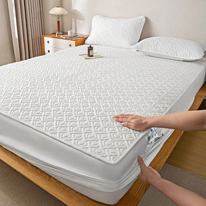 WOSTAR Thicken quilted mattress protector cover 180x200 couple luxury double bed elastic fitted sheet style bed protection pad.