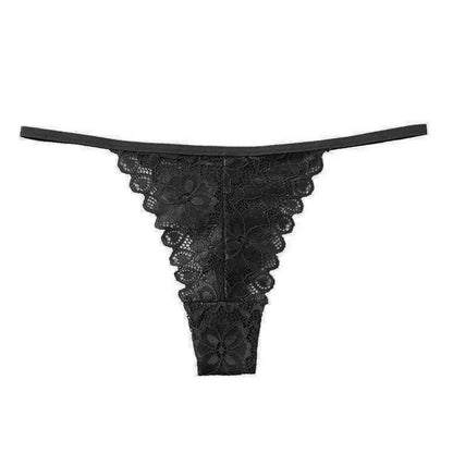 Summer Panties Women Low Rise Cotton T-Shape Panties Crochet Lace Hollow Out Breathable Thong Women Briefs Thin.