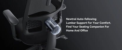 NEWTRAL MagicH-BP Ergonomischer Bürostuhl mit Fußstütze und Lordosenstütze, 4D Armlehne, Rückenlehne und Verstellbarem Kopfsitz, Schreibtischstuhl aus Mesh für Büro