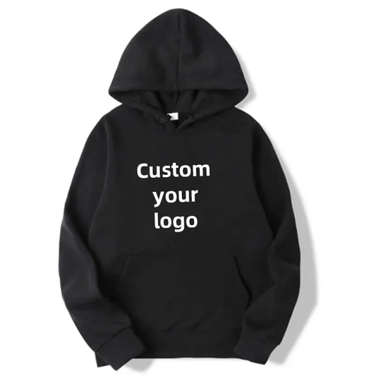 Customized hooded shirt for men and women, featuring photos and logos of your design. High end gifts in EU sizes.