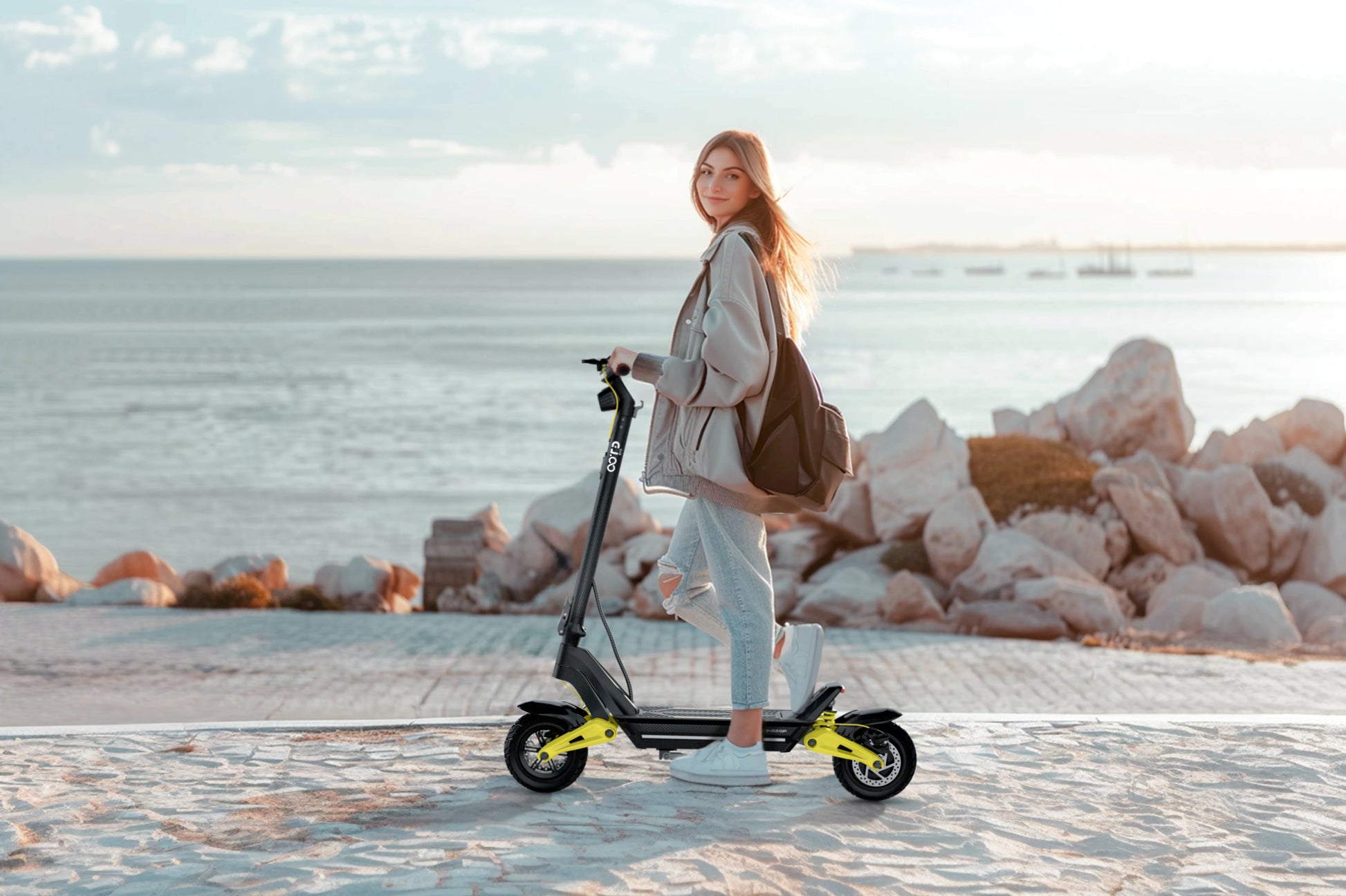 OOTD S10 E-Scooter 1400W Motor 48V20AH Battery City Off-Road Electric Scooter Adult 10-Inch Road Tires Foldable EScooters.