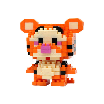 Stitch Disney Princess Elsa LinaBell Building Blocks Mickey Mouse Duck Mini Action Figures Blocks Assemble Toys Brick Kids Gifts