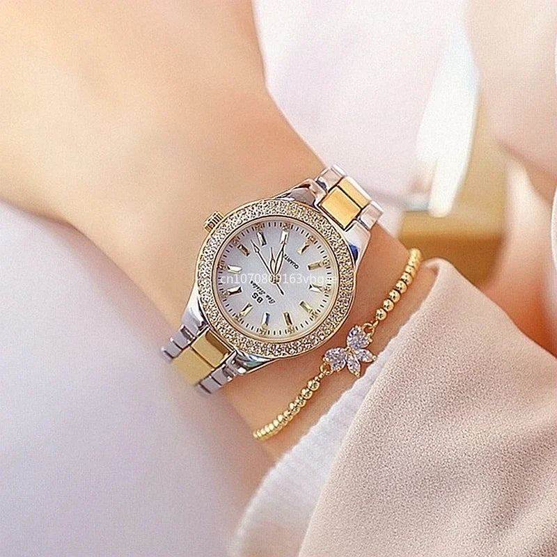 Fashion Casual Women Watch Elegant Luxury Brand Stainless Steel Strap Quartz Dress Watches For Woman Gifts.