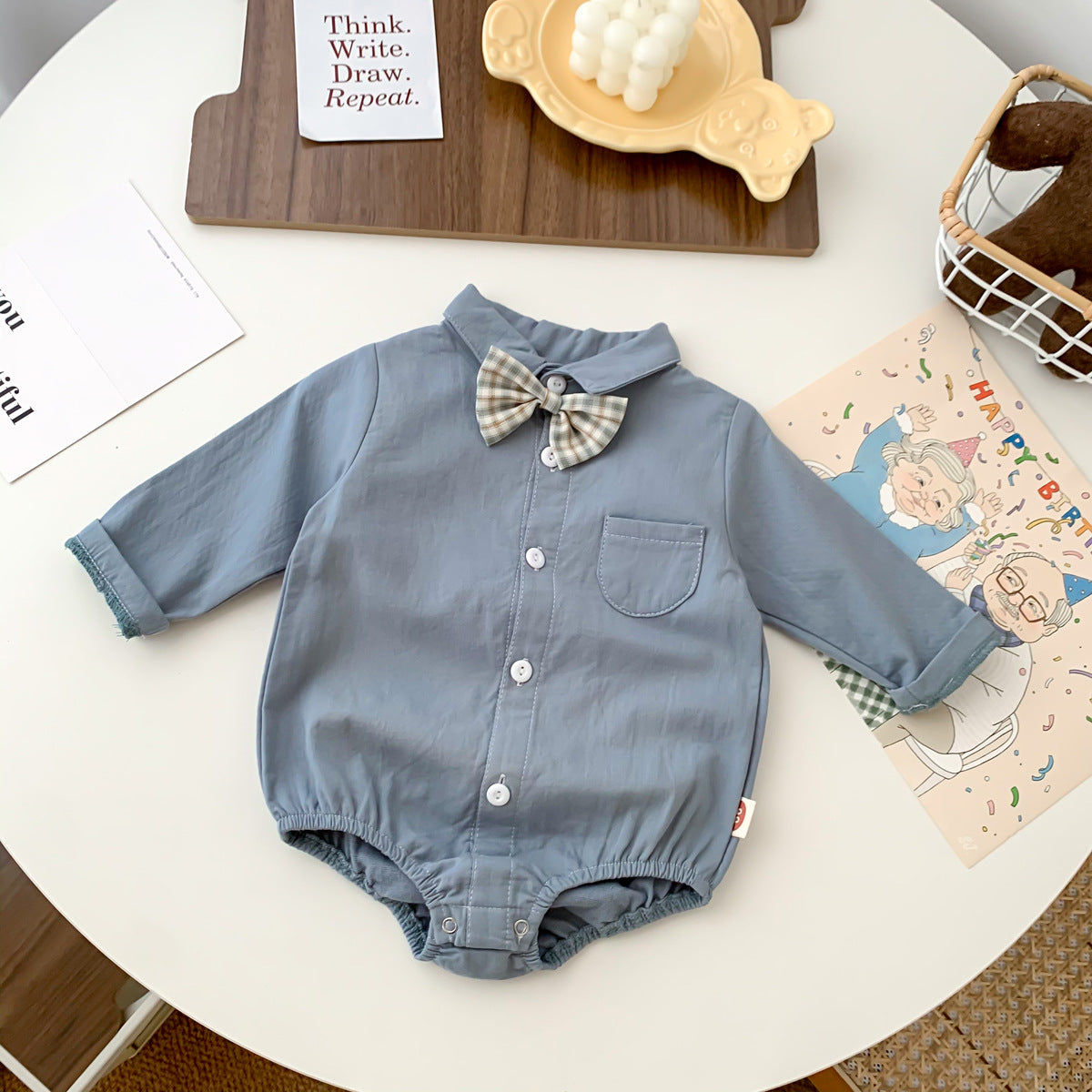 Neugeborenen Baby Prinz Sommer volle Hülse Fliege Gentleman Stil Outfits Infant Kinder Overalls Baumwolle Kleidung Mode Bodys.