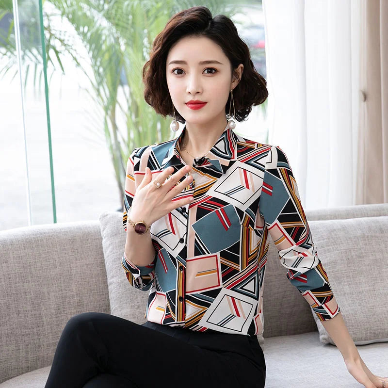 Printed Shirt for Women Long Sleeves Fashionable and Stylish Top.