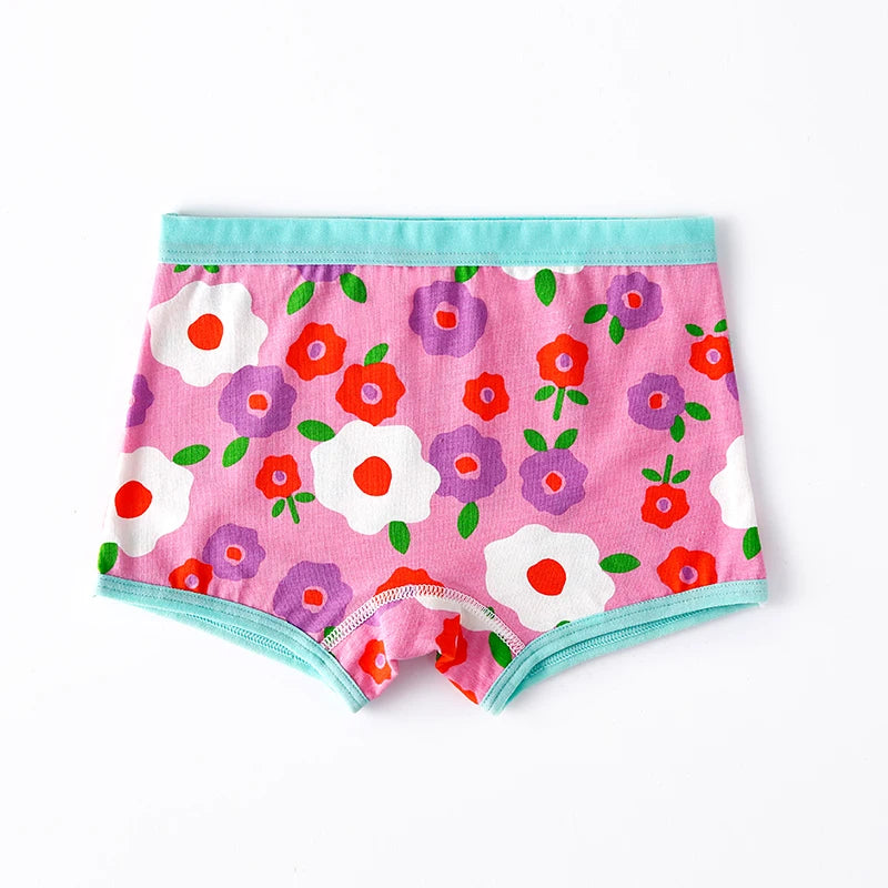 3Pcs/lot Kids Panties 7 Collections Chirdren's Underwear Lovely Girls Briefs Floral Grid Cute Pants Baby Dots Cotton Underpants.