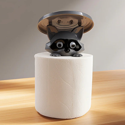 Lustiger Waschbär-Toilettenpapierhalter, Badezimmer-Organizer, niedlicher Waschbär-Rollen-Aufbewahrungshalter für Badezimmer, Toilettenpapierhalter
