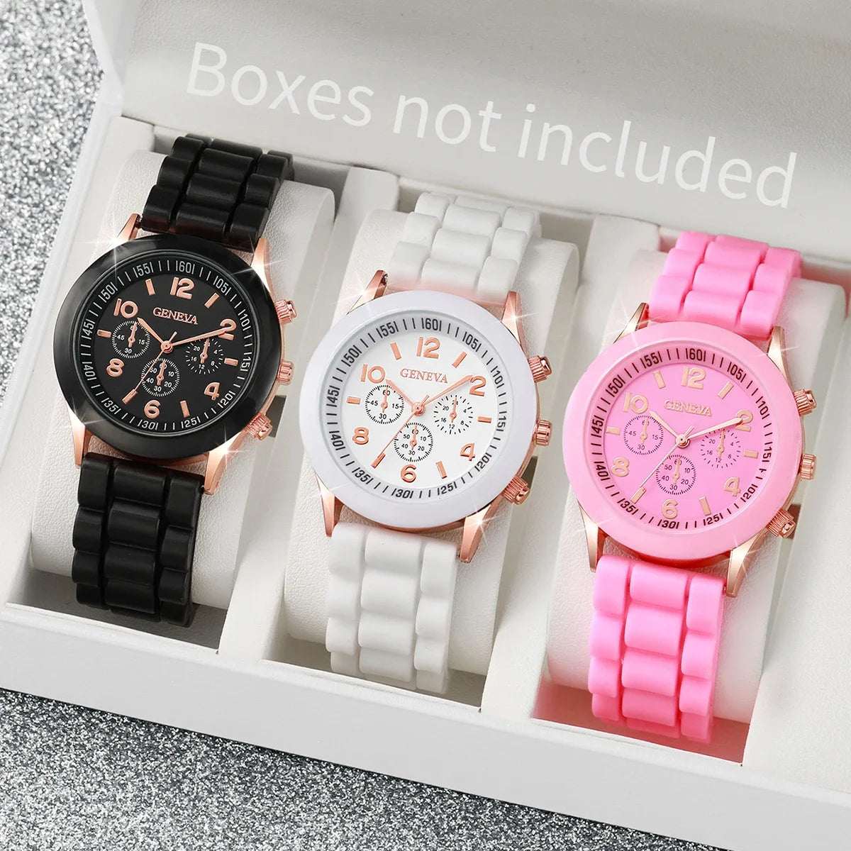 2/3PCS Fashion Silicone Band Women Watches Arabic Dial Ladies Quartz Watch Set Reloj Mujer（Without Box）.