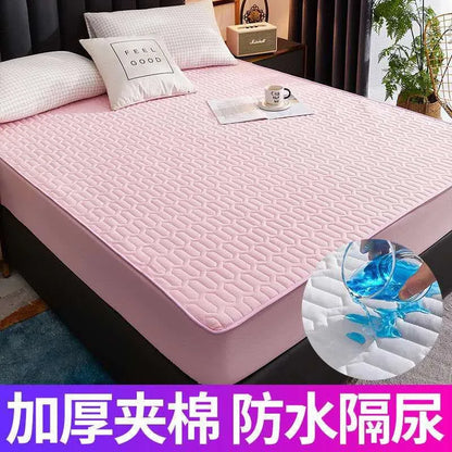 Waterproof Thicken Mattress Cover Quilted Latex Mat Bed Covers Pad Skin-Friendly Fitted Sheet Protector Bedspread150/160/180x200.