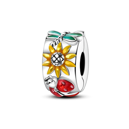 Silver Clasp 925 Sterling Silver CZ pave Clip Charms Daisy Beads Stopper Safety Chain fit Original Bangle Bracelet Jewelry Clip