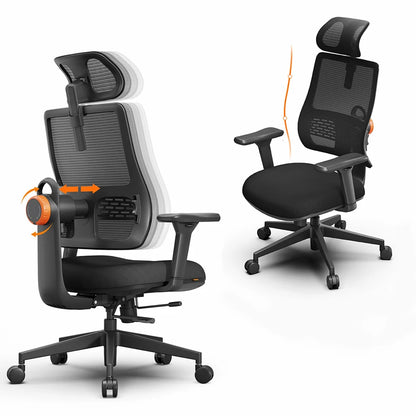 Newtral Magich003 Ergonomischer Bürostuhl, automatisch ausgestellte Rückenlehne, adaptive Unterstützung für den unteren Rücken, verstellbarer Kopfstützensitz